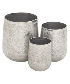 Grayson Lane 16-in x 21-in Silver Metal Planter