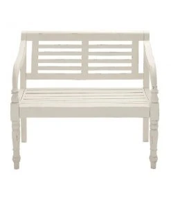 Grayson Lane 36-in x 40-in Farmhouse White Accent Bench