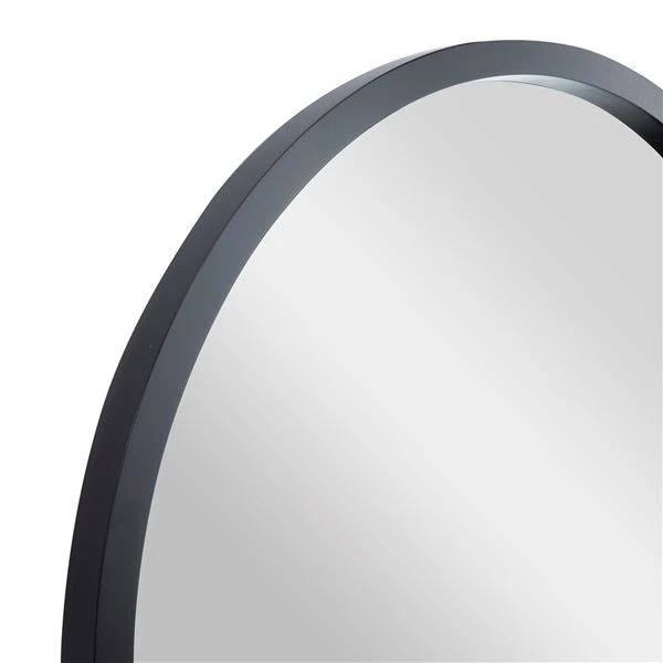 Grayson Lane 42-in x 42-in Round Black Metal Framed Wall Mirror 3 Grayson Lane 42-in x 42-in Round Black Metal Framed Wall Mirror - Image 3