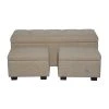 Grayson Lane 17-in x 41-in Industrial Beige Storage Bench - Set of 3