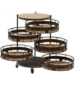 Grayson Lane Brown Metal Base with Steel Top Kitchen Carts - 31.6-in x 20.75-in -GRAYSON LANE shop 330944887 AlternateImage5 l