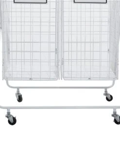 Grayson Lane White Metal Base with Steel Top Kitchen Carts - 43.25-in x 29.75-in -GRAYSON LANE shop 330944890 AlternateImage4 l