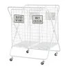 Grayson Lane White Metal Base with Steel Top Kitchen Carts - 43.25-in x 29.75-in