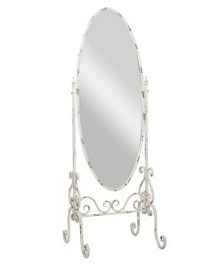 Grayson Lane 69-in x 24.5-in Oval White Framed Floor Mirror