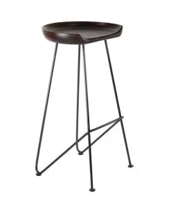 Grayson Lane 32-in x 17-in Rustic Bar Stool Brown Iron and Wood