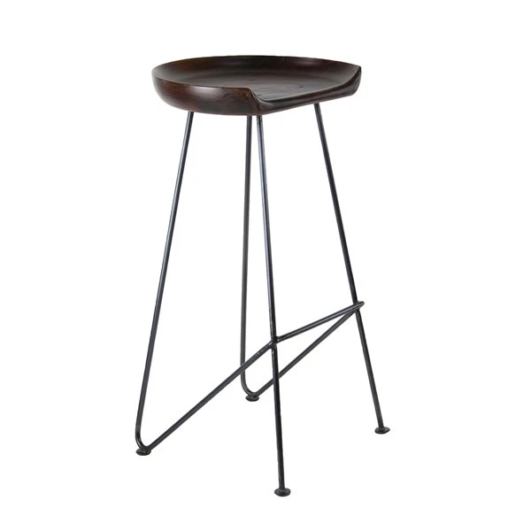 Grayson Lane 32-in x 17-in Rustic Bar Stool Brown Iron and Wood 1 Grayson Lane 32-in x 17-in Rustic Bar Stool Brown Iron and Wood