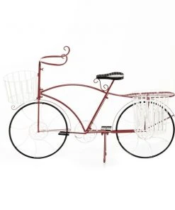 Grayson Lane 18-in W x 32.5-in H Farmhouse Red Metal Bicycle Planter - Set of 1 -GRAYSON LANE shop 330945001 AlternateImage5 l