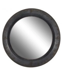 Grayson Lane 34.5-in x 34.5-in Round Grey Metal Wall Mirror