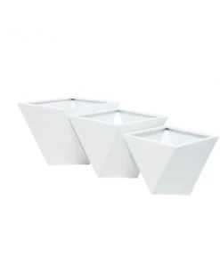 Grayson Lane 18.45-in W x 14.35-in H Modern Geometric White Metal Square Planters - Set of 3 -GRAYSON LANE shop 330945008 AlternateImage6 l