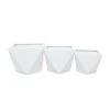 Grayson Lane 18.45-in W x 14.35-in H Modern Geometric White Metal Square Planters - Set of 3