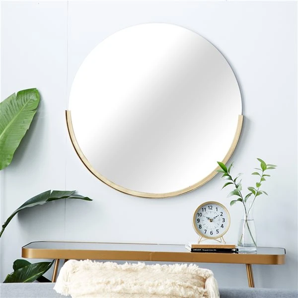 330945016_AlternateImage2_l.jpg Grayson Lane 30.25-in x 30.75-in Round Gold Wall Mirror -GRAYSON LANE shop 330945016 AlternateImage2 l