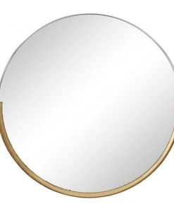 Grayson Lane 30.25-in x 30.75-in Round Gold Wall Mirror