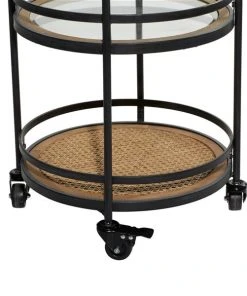 Grayson Lane Black Metal Base with Glass Top Kitchen Cart (35-in x 21-in x 16-in) -GRAYSON LANE shop 330945030 AlternateImage3 l