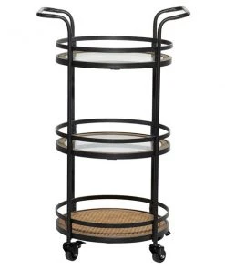 Grayson Lane Black Metal Base with Glass Top Kitchen Cart (35-in x 21-in x 16-in) -GRAYSON LANE shop 330945030 AlternateImage5 l