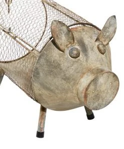 Grayson Lane 85-in W x 9.45-in H Farmhouse Brown Metal Pig Planters - Set of 2 7 Grayson Lane 85-in W x 9.45-in H Farmhouse Brown Metal Pig Planters - Set of 2 -GRAYSON LANE shop 330945035 AlternateImage3 l