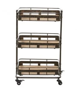 Grayson Lane Brown Metal Base with Wood Top Kitchen Cart (28-in x 18-in) -GRAYSON LANE shop 330945042 AlternateImage5 l