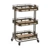 Grayson Lane Brown Metal Base with Wood Top Kitchen Cart (28-in x 18-in)