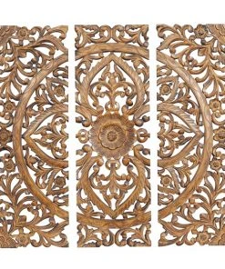 Grayson Lane 36-in H x 12-in W Ornamental Wood Wall Accent - Set of 3