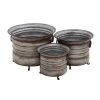 Grayson Lane 20-in W x 15-in H Farmhouse Grey Metal Round Planters - Set of 3