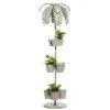 Grayson Lane 15.5-in W x 55.25-in H Contemporary Tropical Grey Metal Tree-Shaped 3-Tier Planter - Set of 1