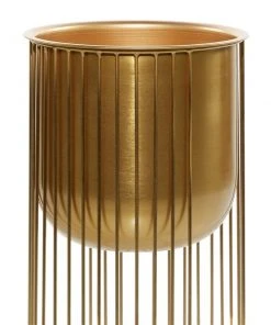 Grayson Lane 11.1-in W x 23.95-in H Modern Gold Metal Dome-Shaped Planters with Stands - Set of 3 -GRAYSON LANE shop 330945067 AlternateImage3 l