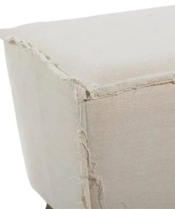 Grayson Lane Rustic White Rugged Linen Rectangle Ottoman -GRAYSON LANE shop 330945072 AlternateImage3 l
