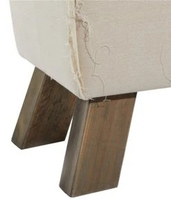 Grayson Lane Rustic White Rugged Linen Rectangle Ottoman -GRAYSON LANE shop 330945072 AlternateImage4 l