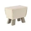 Grayson Lane Rustic White Rugged Linen Rectangle Ottoman