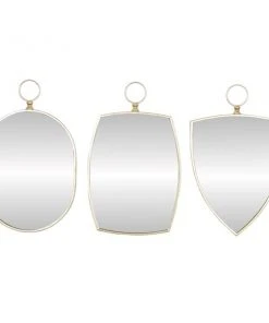 Grayson Lane 24.25-in x 14.88-in Irregular Gold Wall Mirror