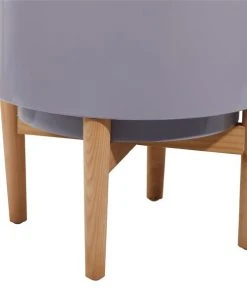 Grayson Lane 15.7-in W x 20.1-in H Contemporary Grey Metal Round Planters with Wood Stands - Set of 2 -GRAYSON LANE shop 330945087 AlternateImage4 l