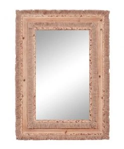 Grayson Lane 36-in x 26-in Rectangle Brown Wall Mirror