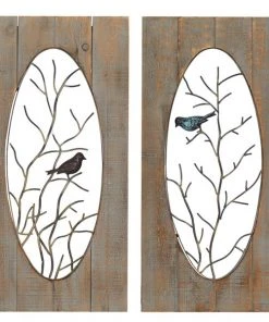 Grayson Lane 36-in H x 18-in W Birds Wood Wall Accent - Set of 2
