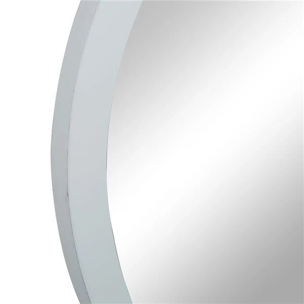 Grayson Lane 32-in x 32-in Round White Wall Mirror 4 Grayson Lane 32-in x 32-in Round White Wall Mirror - Image 4