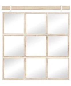 Grayson Lane 35-in x 32-in Square Brown Wall Mirror