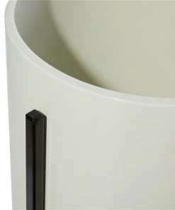 Grayson Lane 15-in W x 27-in H Modern Glossy Cream Metal Round Planters with Black Stands - Set of 3 -GRAYSON LANE shop 330945100 AlternateImage3 l