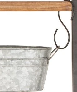 Grayson Lane 6-in W x 75-in H Farmhouse Grey Metal Ladder Planter with Hanging Pots - Set of 1 7 Grayson Lane 6-in W x 75-in H Farmhouse Grey Metal Ladder Planter with Hanging Pots - Set of 1 -GRAYSON LANE shop 330945102 AlternateImage3 l