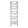 Grayson Lane 6-in W x 75-in H Farmhouse Grey Metal Ladder Planter with Hanging Pots - Set of 1
