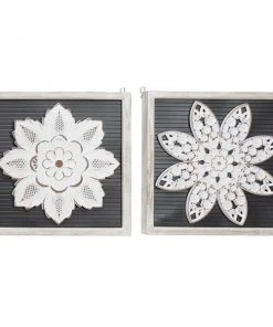 Grayson Lane 18.5-in H x 18.5-in W Floral Wood Wall Accent - Set of 2