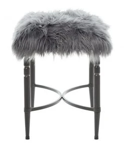 Grayson Lane Modern Grey Faux Fur and Frame Rectangle Ottoman -GRAYSON LANE shop 330945107 AlternateImage5 l