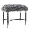 Grayson Lane Modern Grey Faux Fur and Frame Rectangle Ottoman
