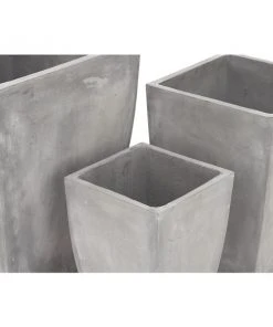 Grayson Lane 18-in W x 24-in H Contemporary Concrete Grey Clay Square Planters - Set of 3 -GRAYSON LANE shop 330945108 AlternateImage3 l
