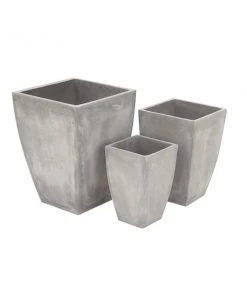 Grayson Lane 18-in W x 24-in H Contemporary Concrete Grey Clay Square Planters - Set of 3 -GRAYSON LANE shop 330945108 AlternateImage5 l