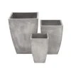 Grayson Lane 18-in W x 24-in H Contemporary Concrete Grey Clay Square Planters - Set of 3