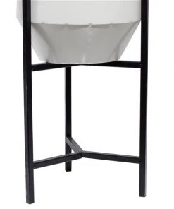 Grayson Lane 15-in W x 26-in H Modern White/Black Metal Round Planters - Set of 3 -GRAYSON LANE shop 330945111 AlternateImage4 l