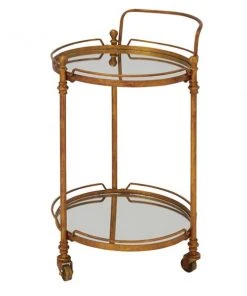 Grayson Lane Gold Metal Base with Mirror Top Kitchen Cart (31-in x 19-in) -GRAYSON LANE shop 330945123 AlternateImage5 l