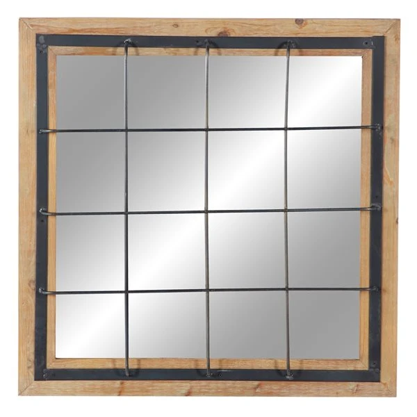 330945128_AlternateImage5_l.jpg Grayson Lane 31.75-in x 31.5-in Square Brown Wall Mirror -GRAYSON LANE shop 330945128 AlternateImage5 l