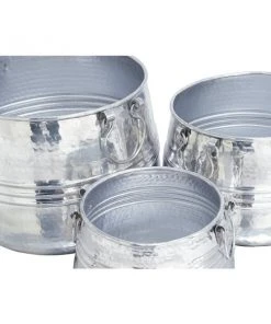 Grayson Lane 18-in W x 13-in H Glam Silver Metal Round Planters - Set of 3 -GRAYSON LANE shop 330945131 AlternateImage3 l