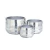 Grayson Lane 18-in W x 13-in H Glam Silver Metal Round Planters - Set of 3
