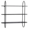Grayson Lane 28-in x 28-in Black Iron Modern Wall-Mounted Shelf