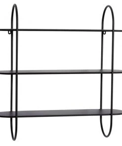 Grayson Lane 28-in x 28-in Black Iron Modern Wall-Mounted Shelf